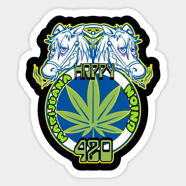 Marijuana Union 420 Sticker by Biomek